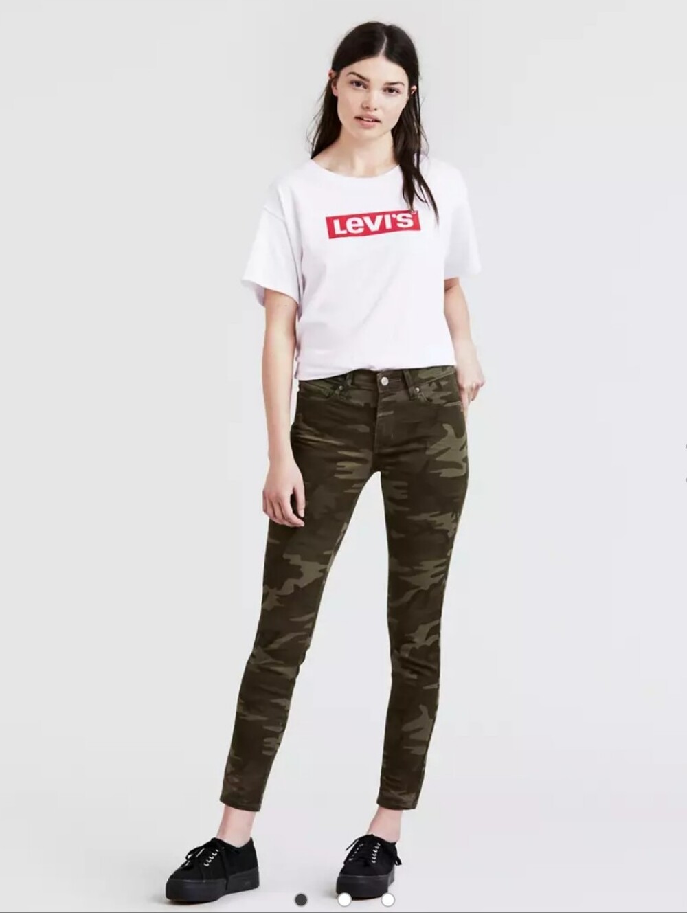 Levi's Women's Camo Skinny High Rise Jeans - Olive Green